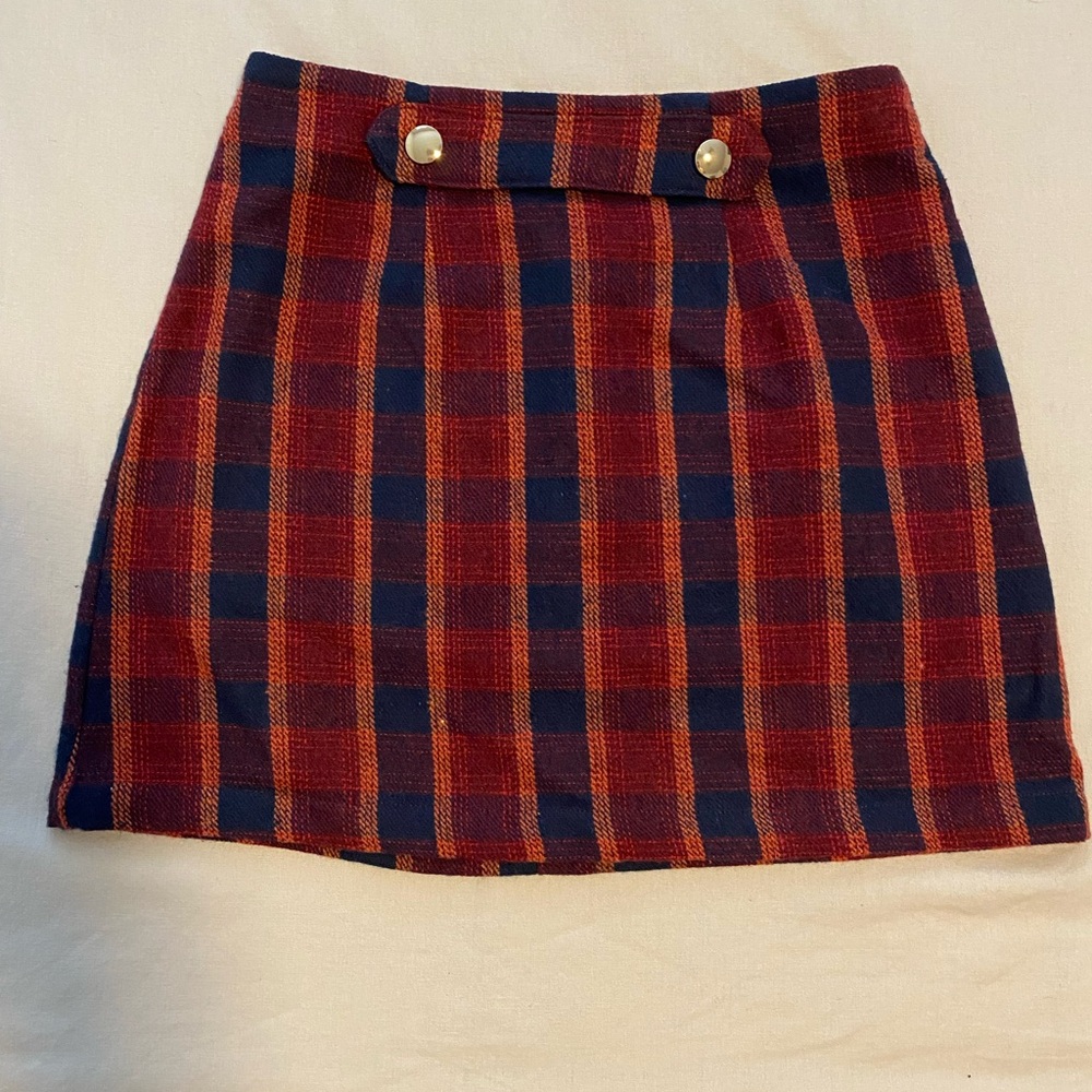 Red Plaid Mini Skirt